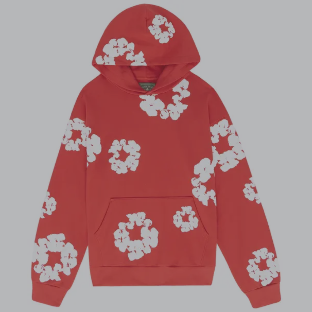 Denim Tears Cotton Wreath Pullover Hoodie 'Red'