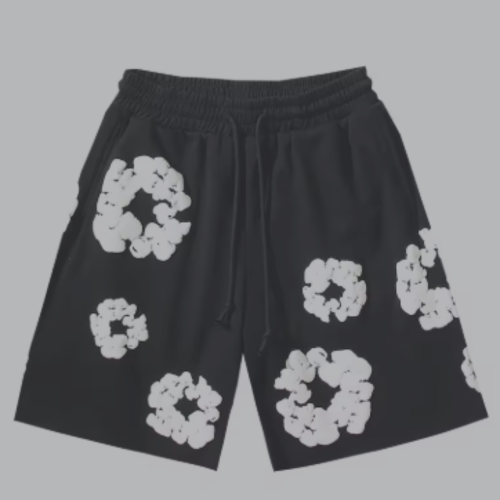 Denim Tears Cotton Wreath Shorts 'Black'
