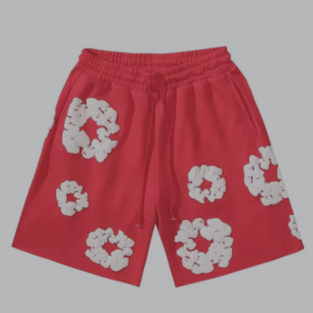 Denim Tears Cotton Wreath Shorts 'Red'