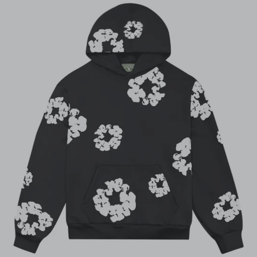 Denim Tears Cotton Wreath Pullover Hoodie 'Black'