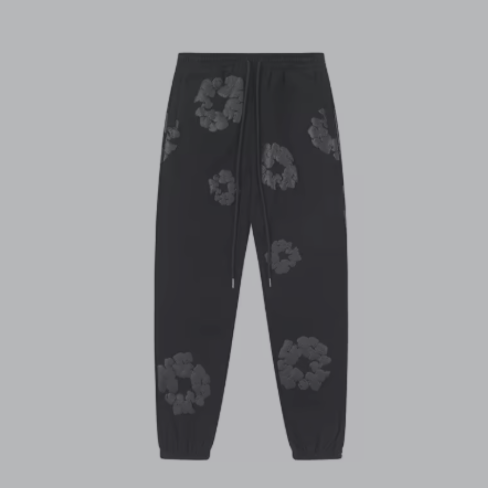 Denim Tears Cotton Wreath Sweatpants 'Triple Black'