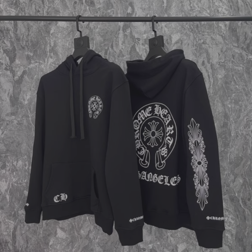 Chrome Hearts Hoodie 'Horseshoe & CH' Black