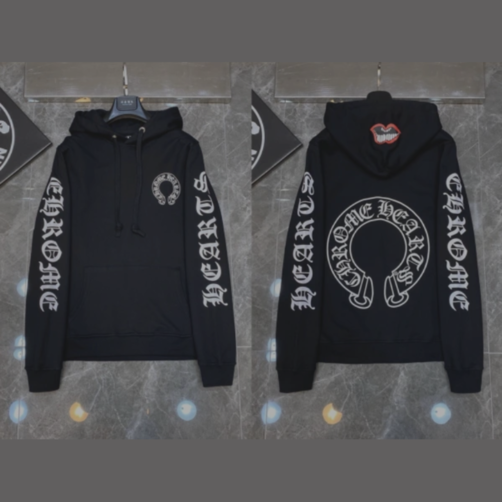 Chrome Hearts Hoodie 'Horseshoe & Mouth' Black