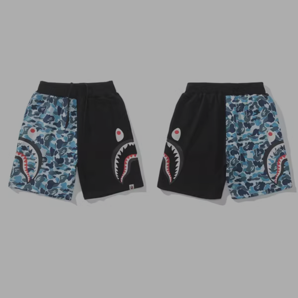 Bape Shorts 'Black-Blue' Split