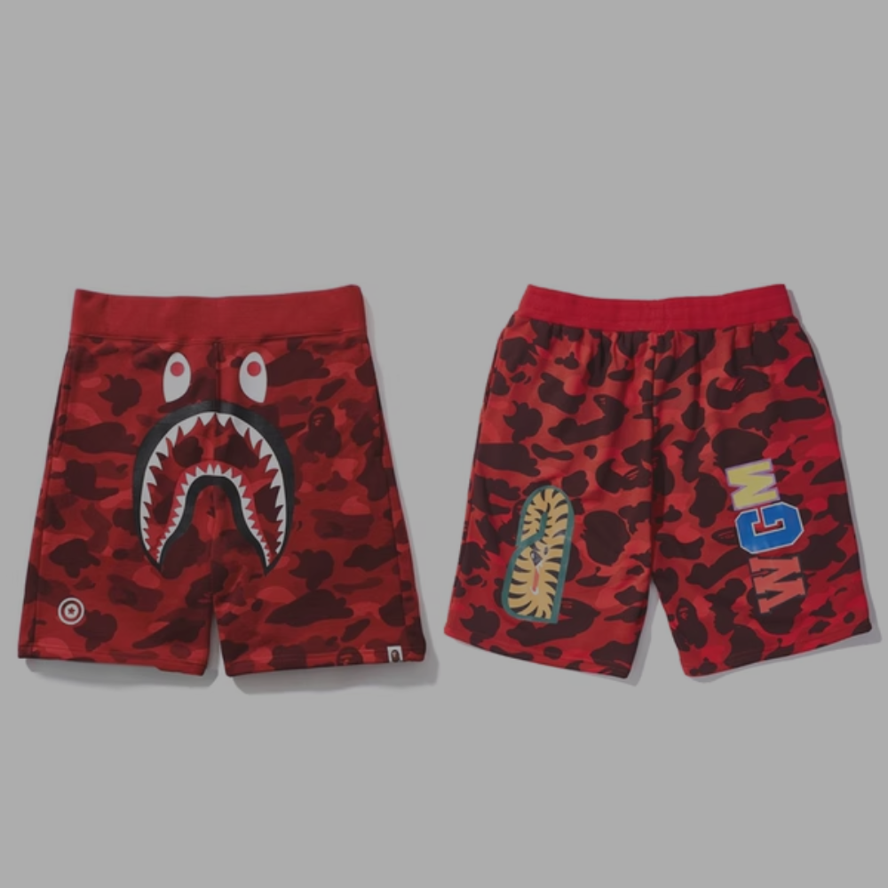 Bape Shorts 'Shark' Red