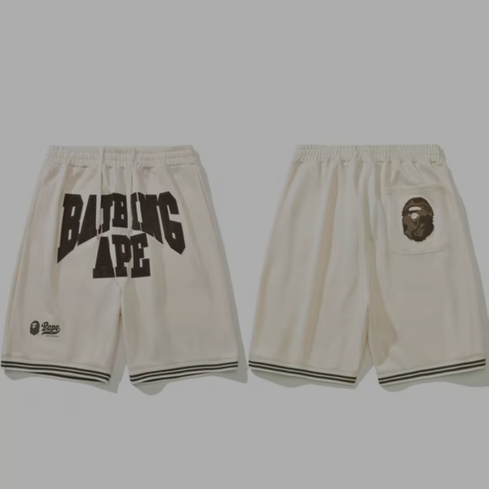 Bape Shorts 'Bathing Ape Print' Cream