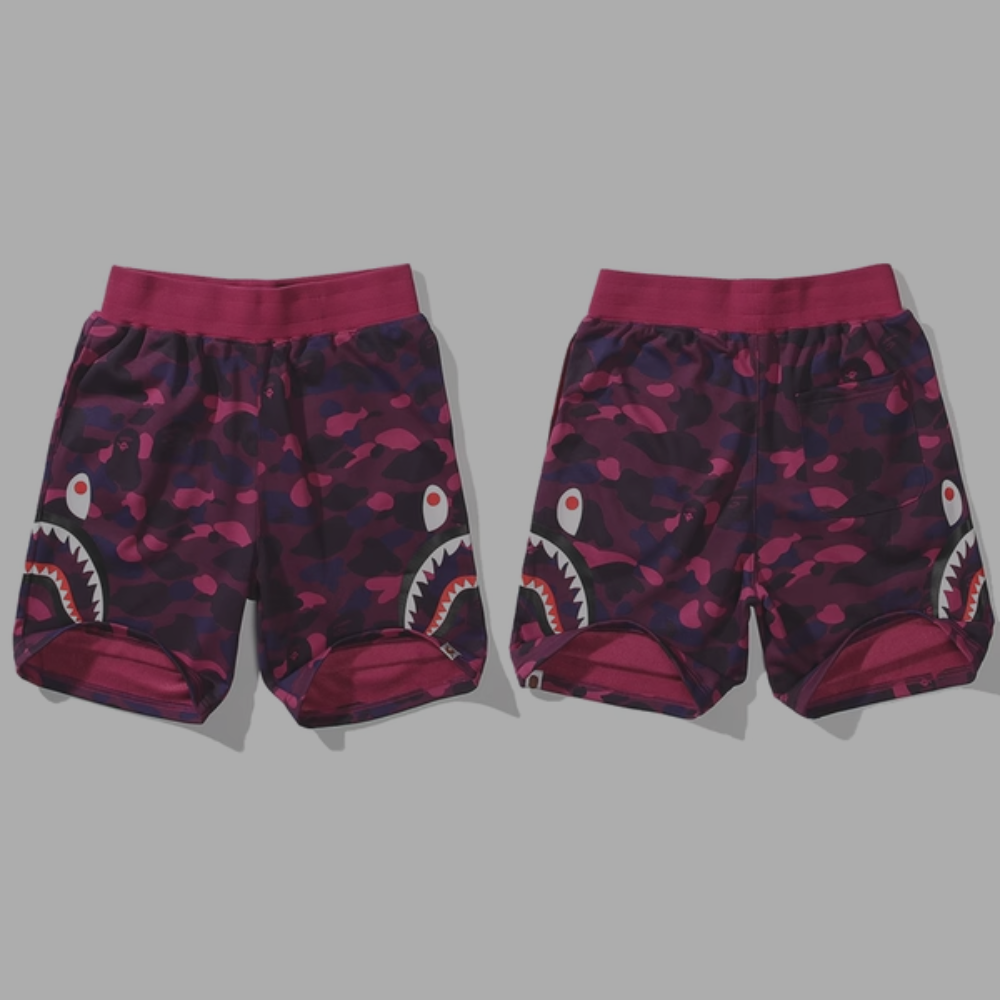 Bape Shorts 'Double Shark' Purple