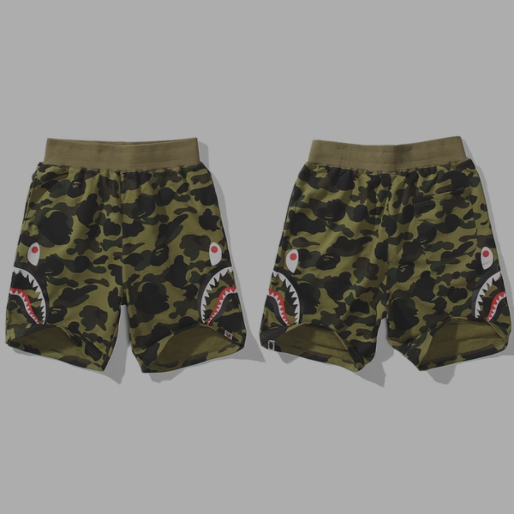 Bape Shorts 'Double Shark' Camo