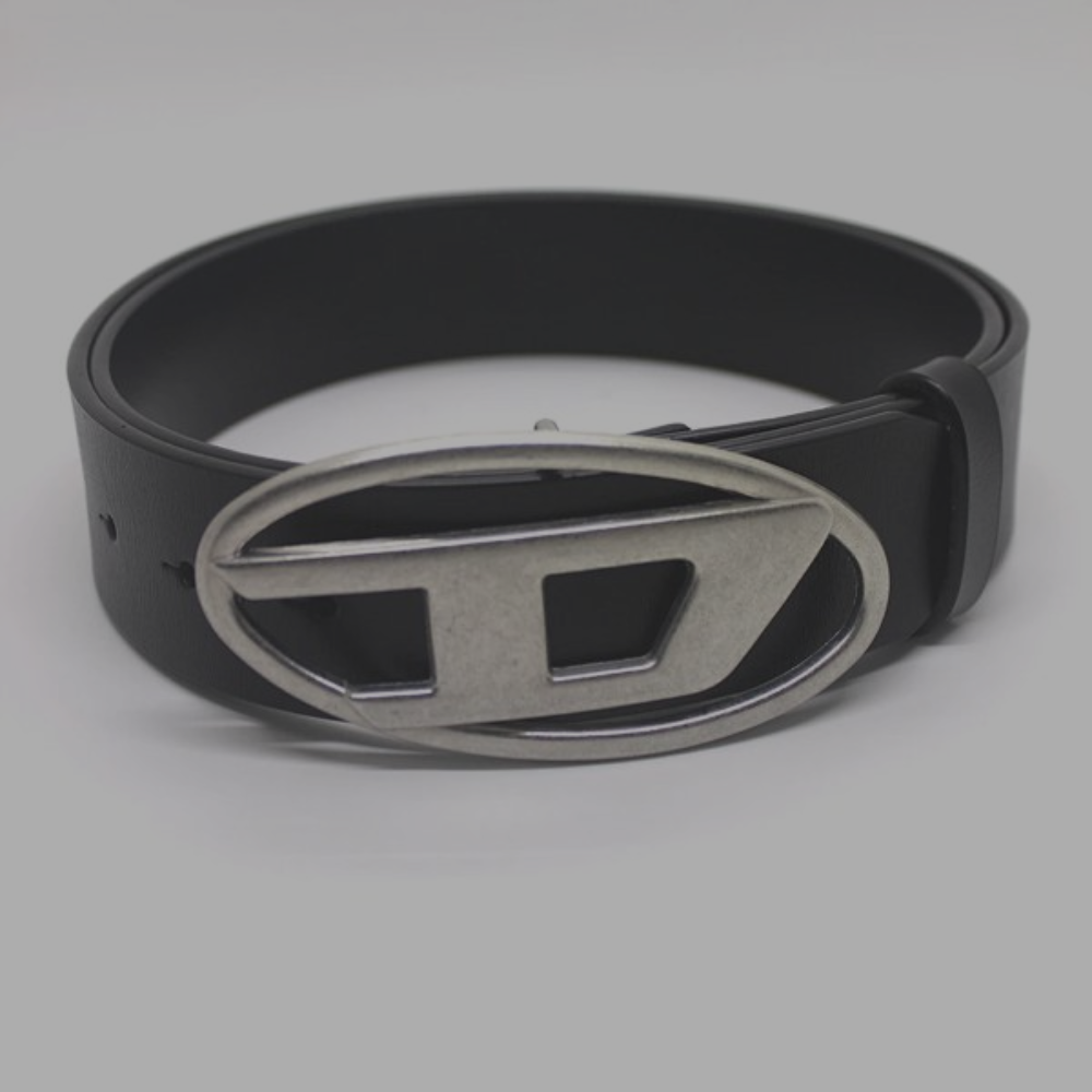 Diesel Belt Black 'Silver Buckle'