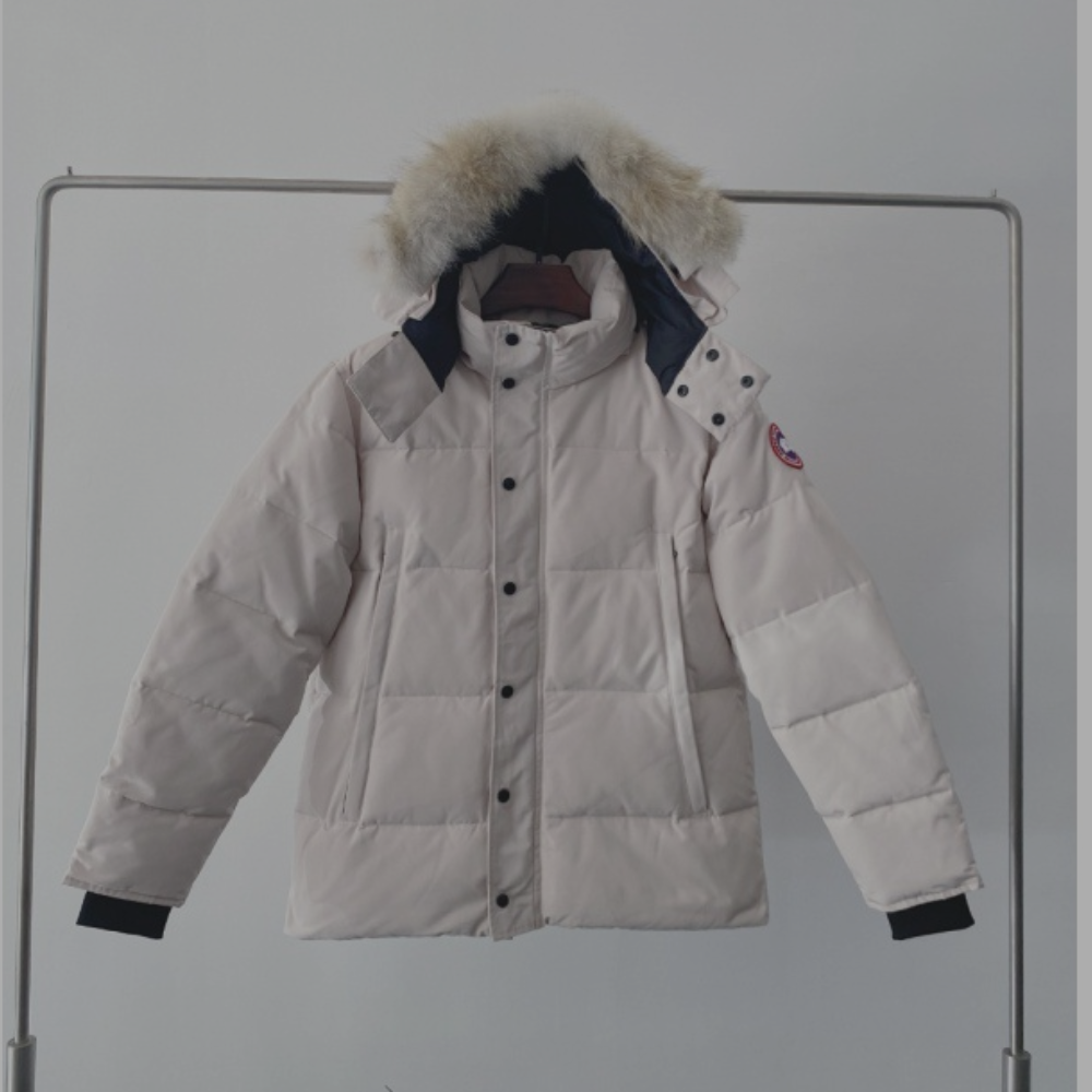 Canada Goose Puffer Jacket Fur Hoodie 'White'