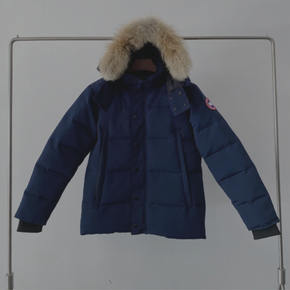 Canada Goose Puffer Jacket Fur Hoodie 'Blue'