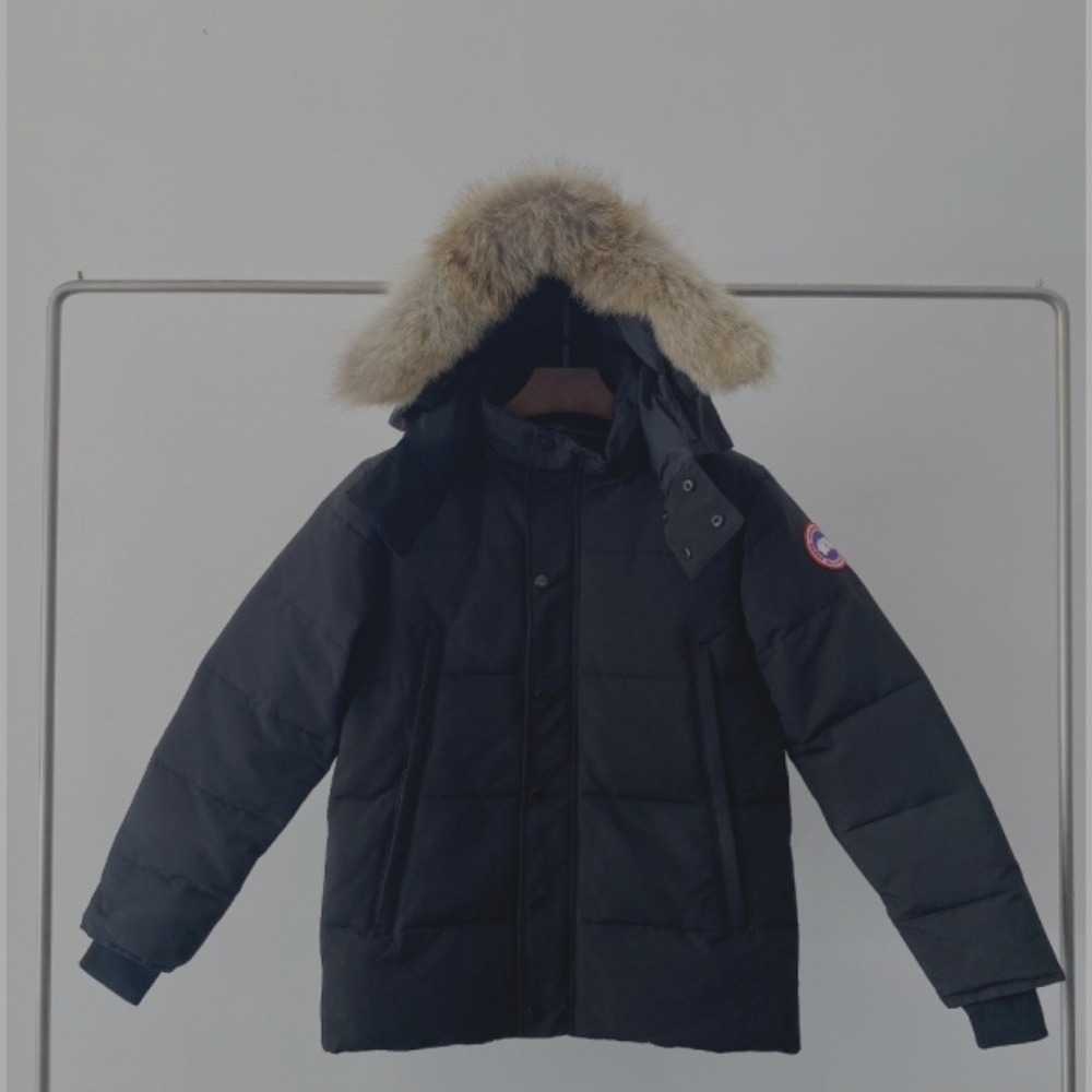 Canada Goose Puffer Jacket Fur Hoodie 'Dark Blue'