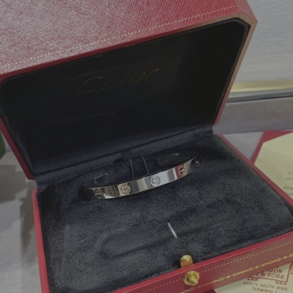 Cartier Platinum Bracelet with Dot Diamond