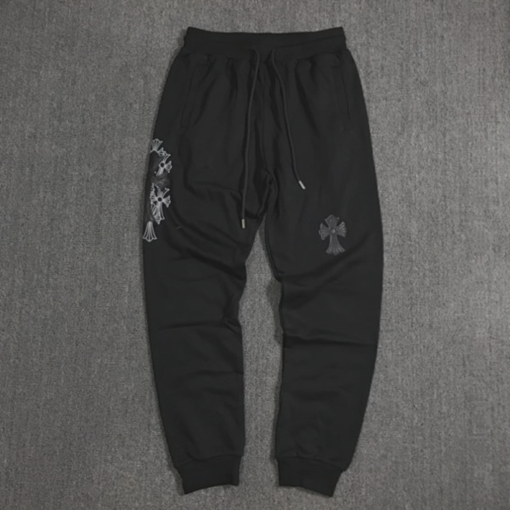 Chrome Hearts Sweatpants 'Black Crosses' Black