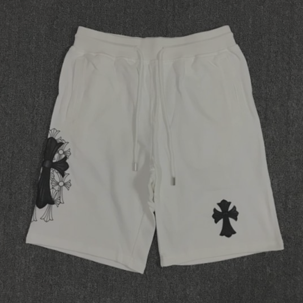 Chrome Hearts Shorts 'Black Crosses' White