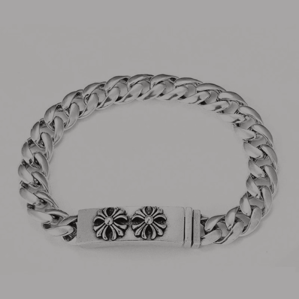 Chrome Hearts Bracelet 'Double Flower Cross'
