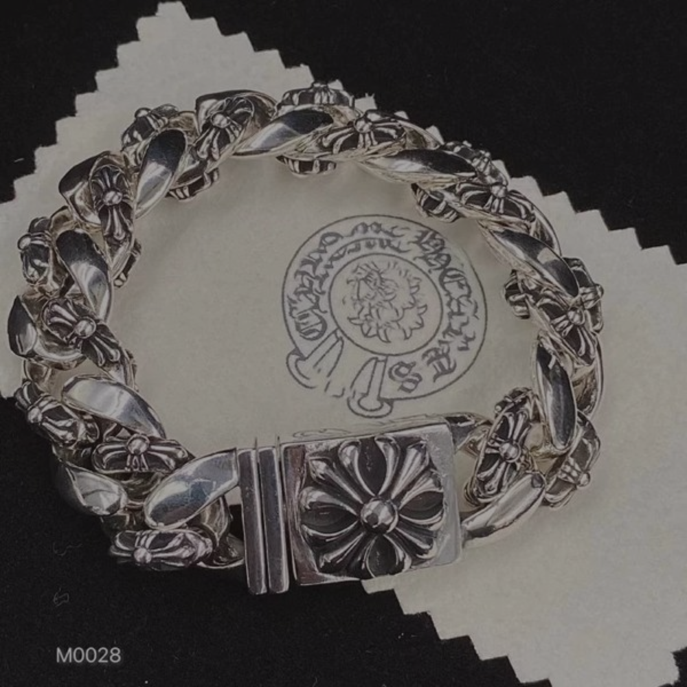 Chrome Hearts Bracelet 'Flower Cross'