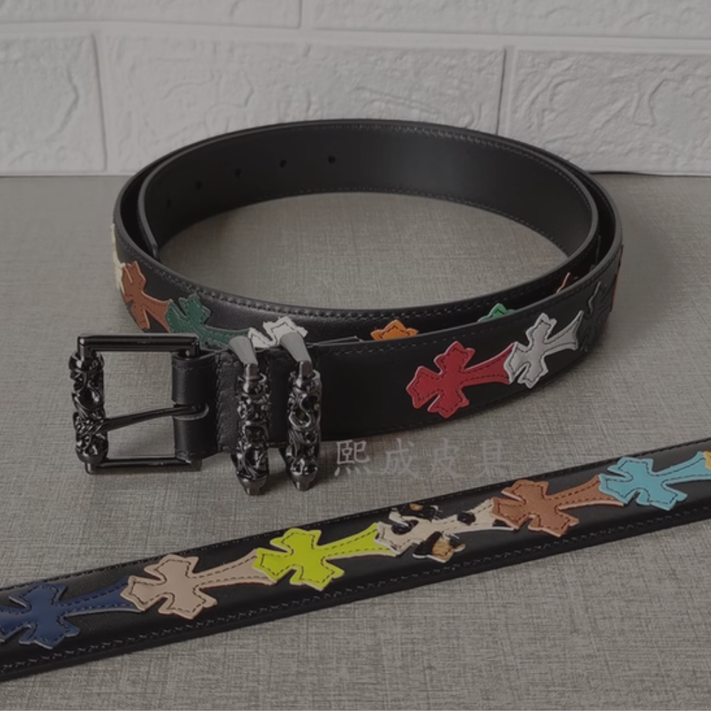Chrome Hearts Belt 'Multicoloured Cross Strap'