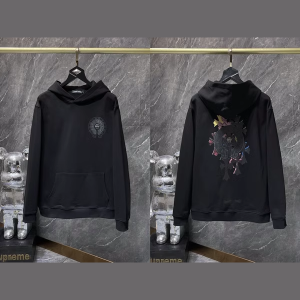 Chrome Hearts Hoodie 'Black Trinity Crosses' Black
