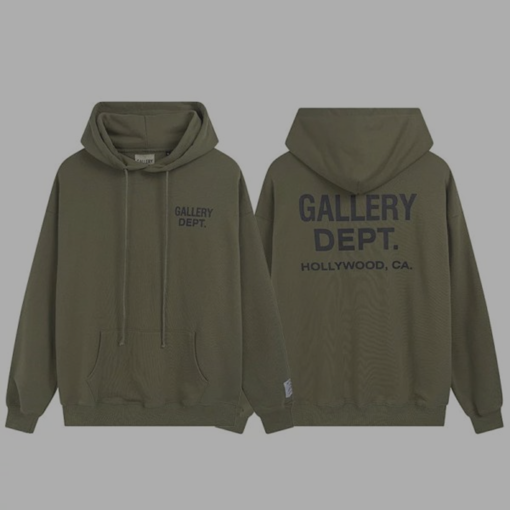 Gallery Dept. Pullover Hoodie 'Backside Logo' Green