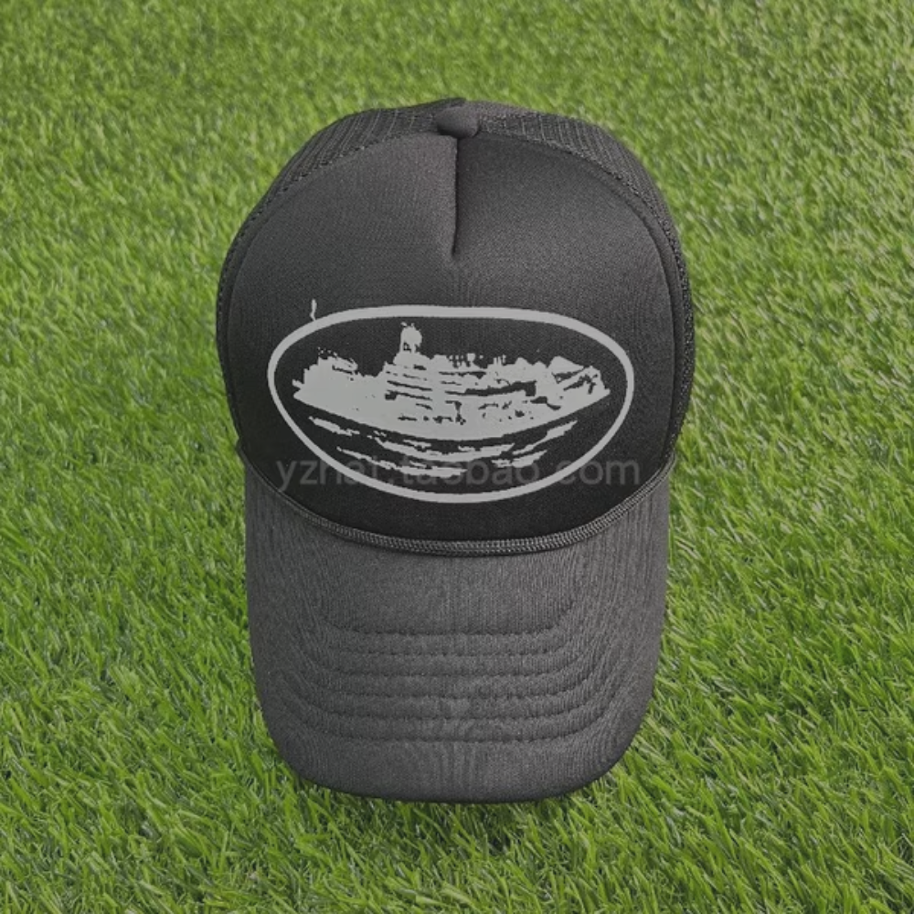 Corteiz Trucker Hat White Logo 'Black'