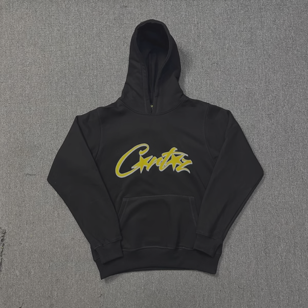 Corteiz Hoodie 'Gold Allstar' Black