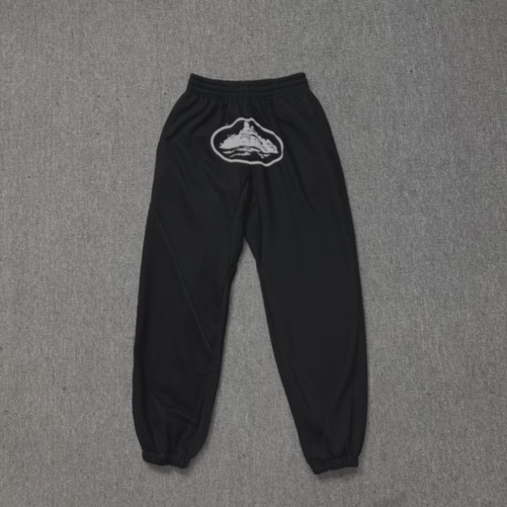 Corteiz Sweatpants White Logo 'Black'