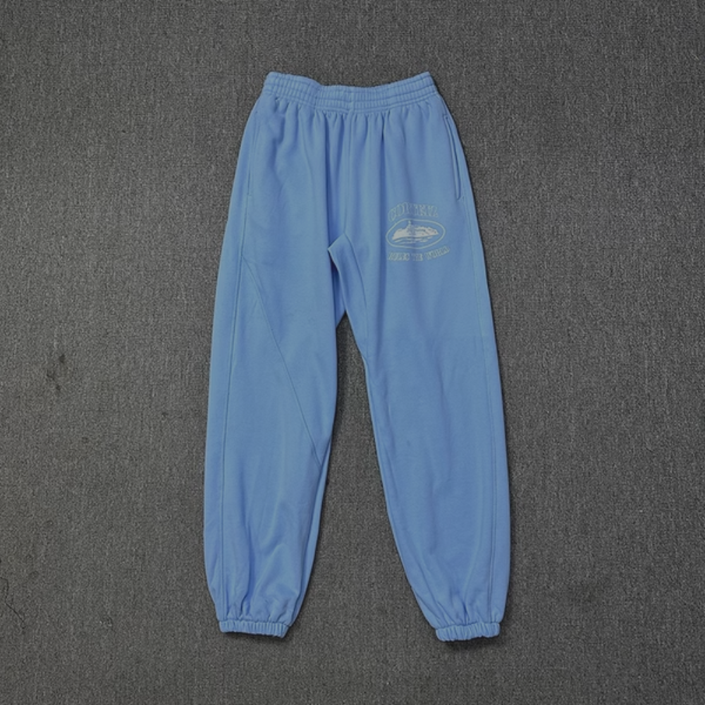 Corteiz Sweatpants 'Side Logo' Baby Blue