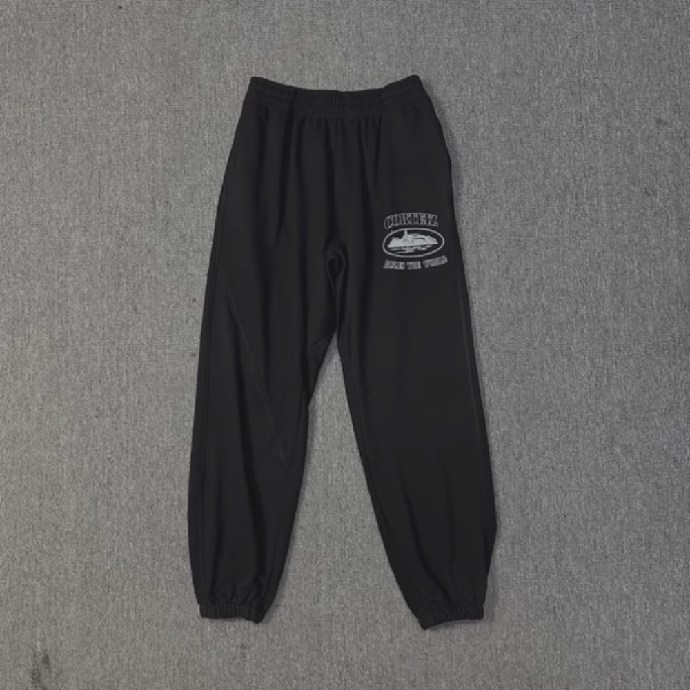 Corteiz Sweatpants 'Side Logo' Black