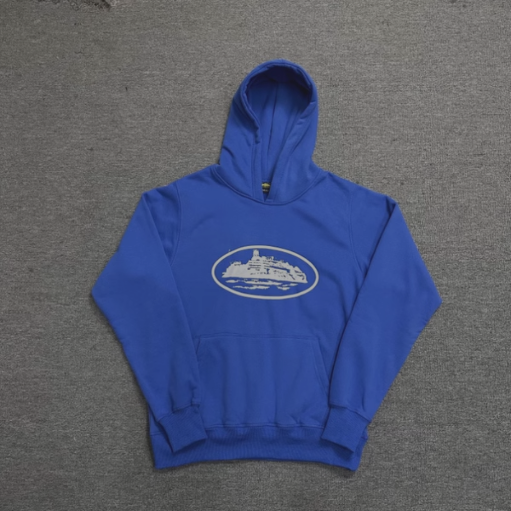 Corteiz Hoodie 'White Text' Blue