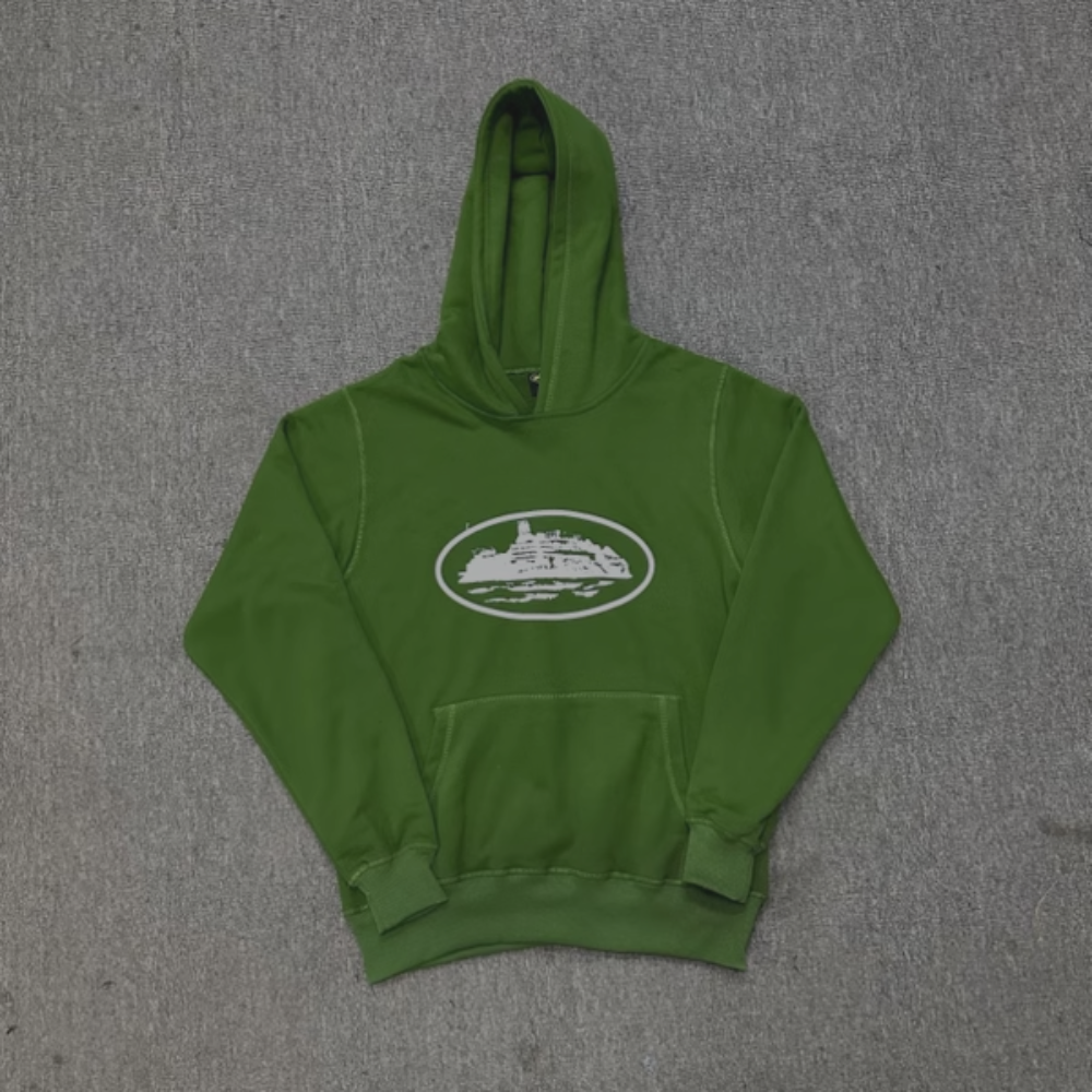 Corteiz Hoodie 'White Text' Green