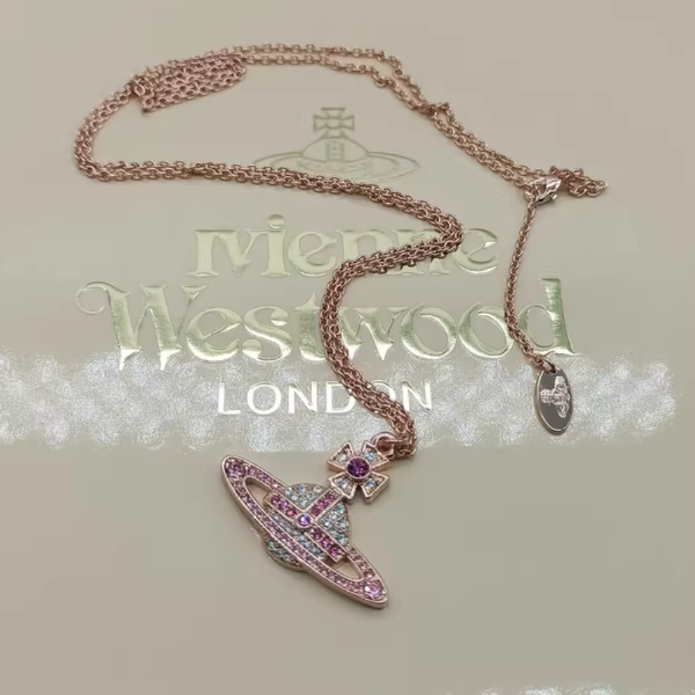 Vivienne Westwood Saturn Necklace 'Rose Gold'