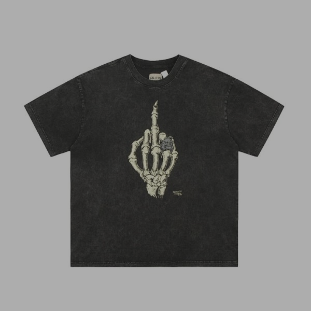 Gallery Dept. T-Shirt 'Finger of Death' Faded Black