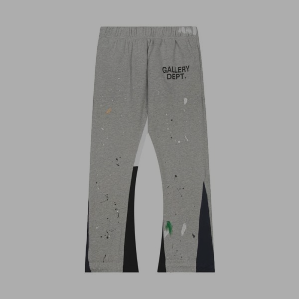 Gallery Dept. Flared Sweatpants 'Multi-C Paint Splatter' Grey