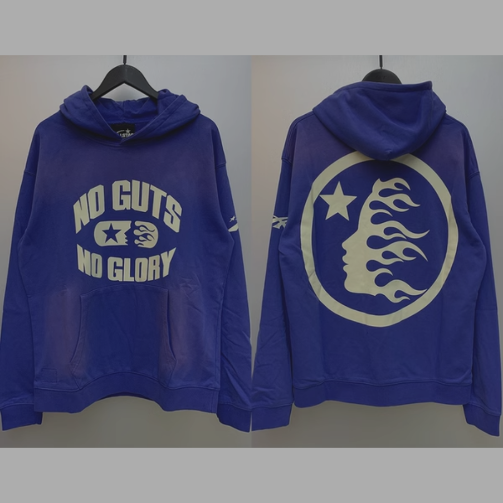Hellstar Hoodie 'No Guts No Glory' Blue