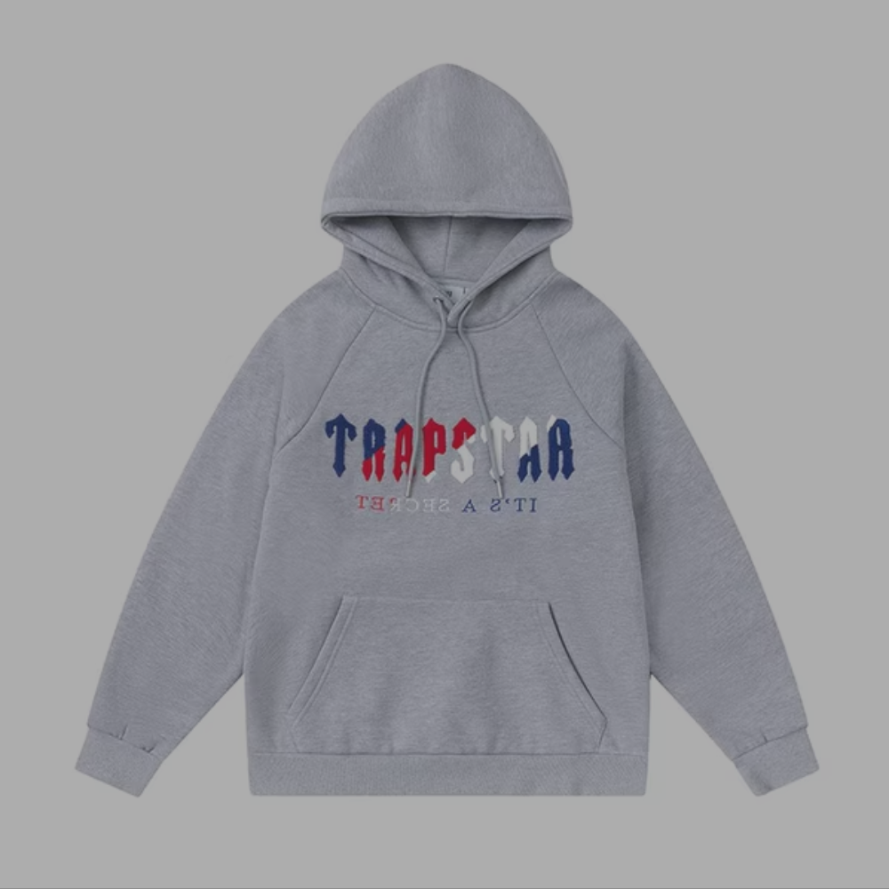 Trapstar Hoodie Grey 'Blue-Red-White'