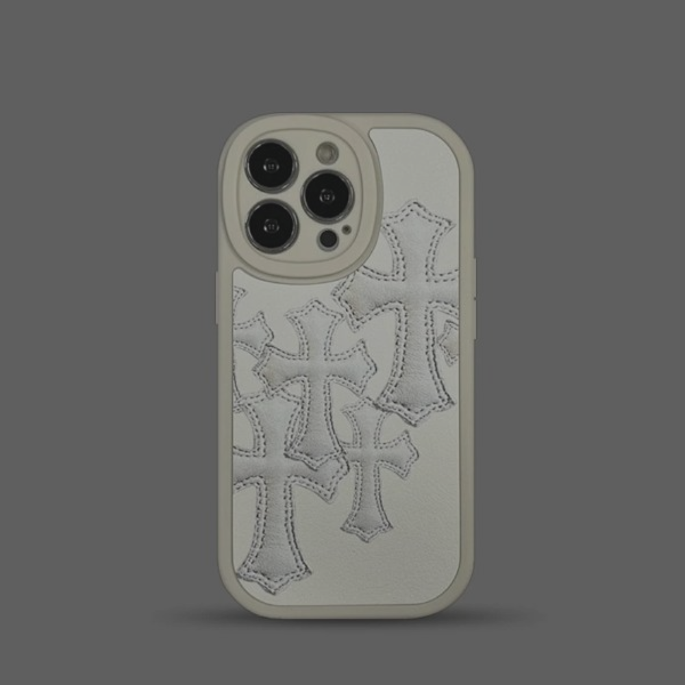 Chrome Hearts Phone Case 'White Crosses White'
