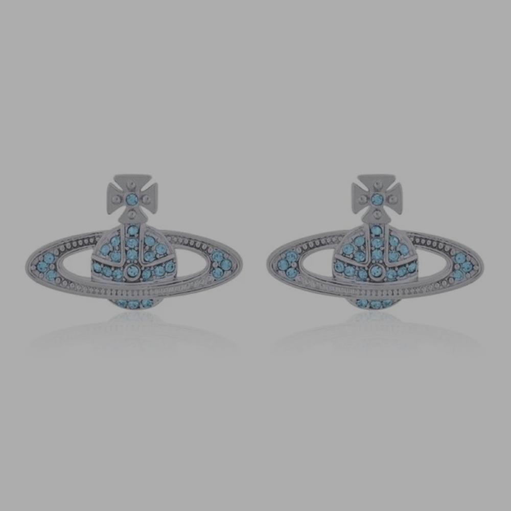 Vivienne Westwood Saturn Earrings 'Blue - Silver'