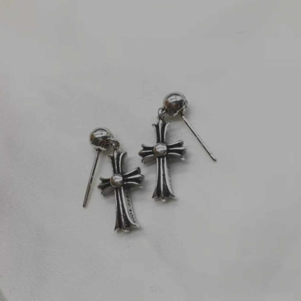 Chrome Hearts Cross Earrings 1