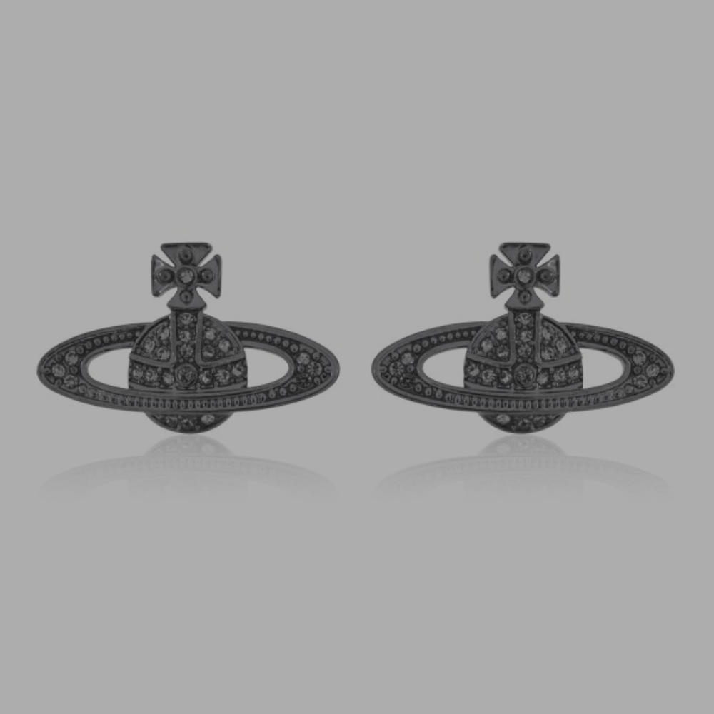 Vivienne Westwood Saturn Earrings 'Black - Silver'