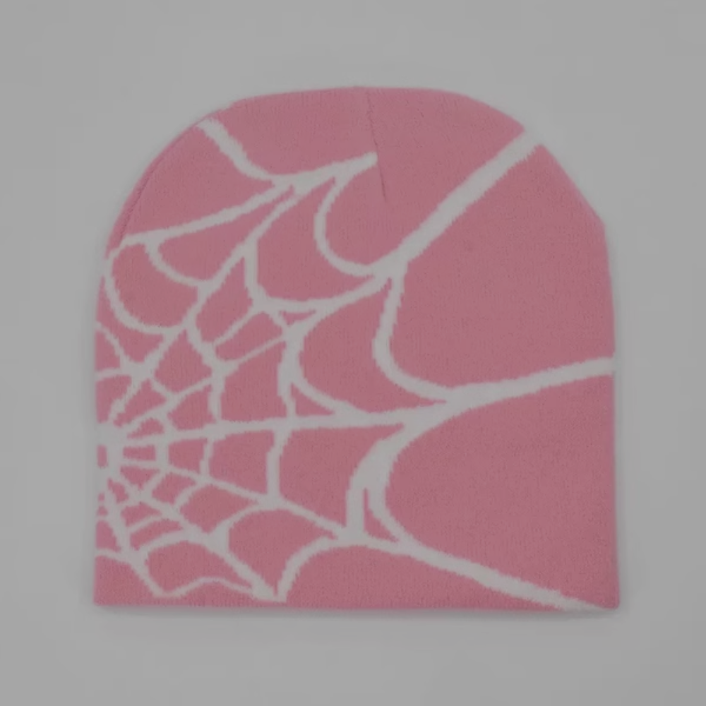 Spider Beanie 'Pink - White Web'