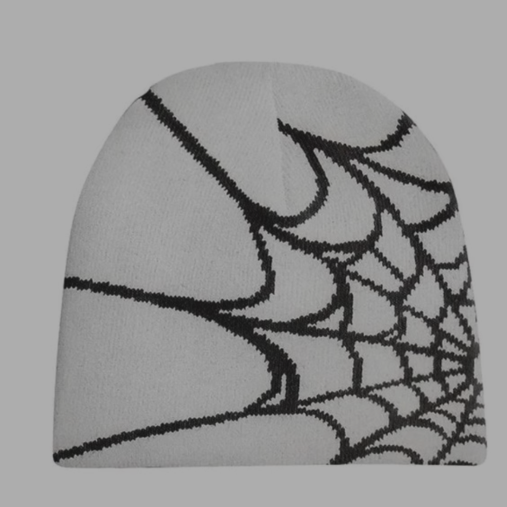 Spider Beanie 'White - Black Web'