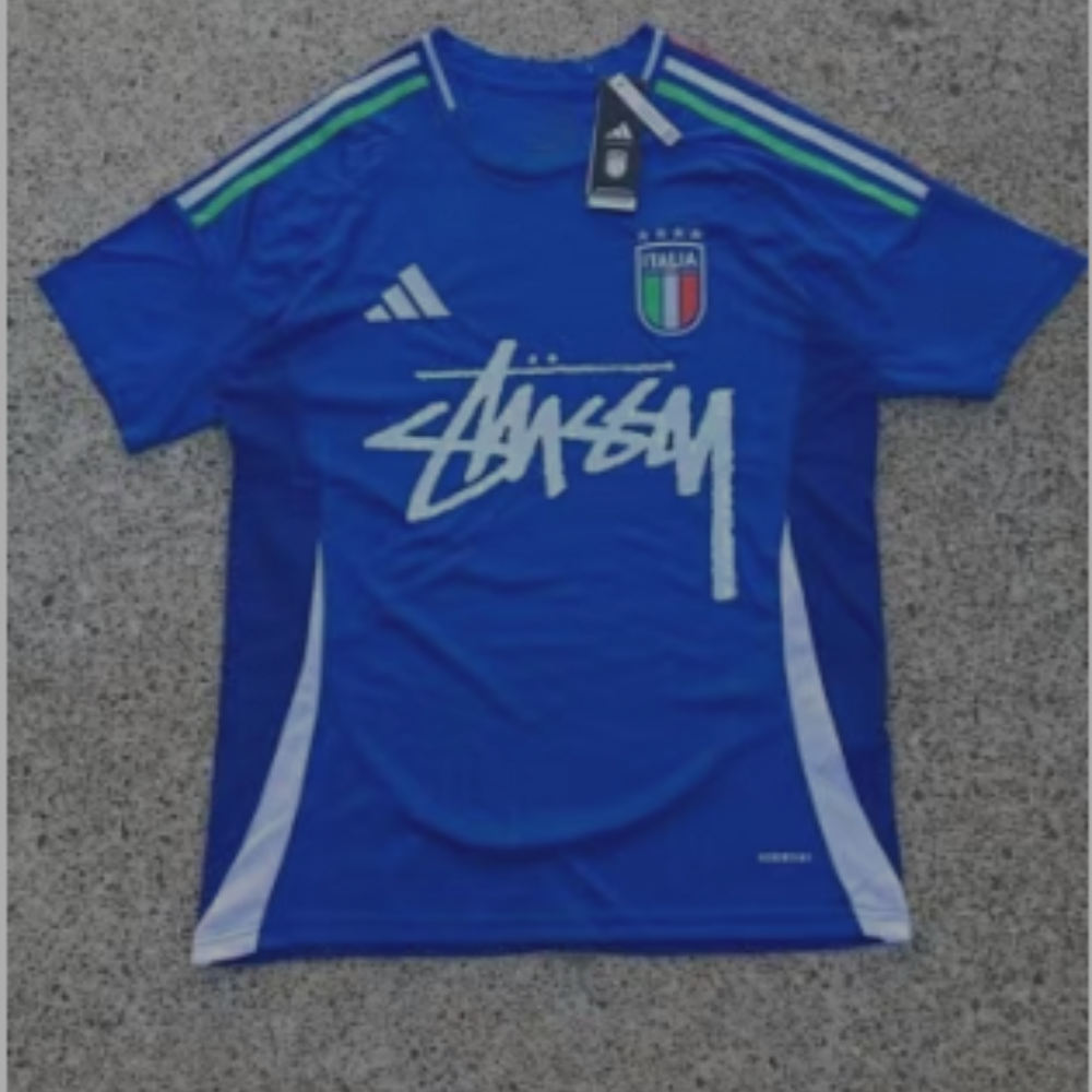 Stussy x Italy Soccer Jersey 'Blue'