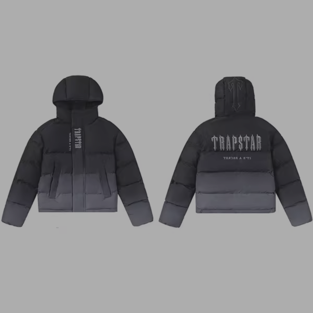 Trapstar Puffer Hoodie 'Black to Grey'