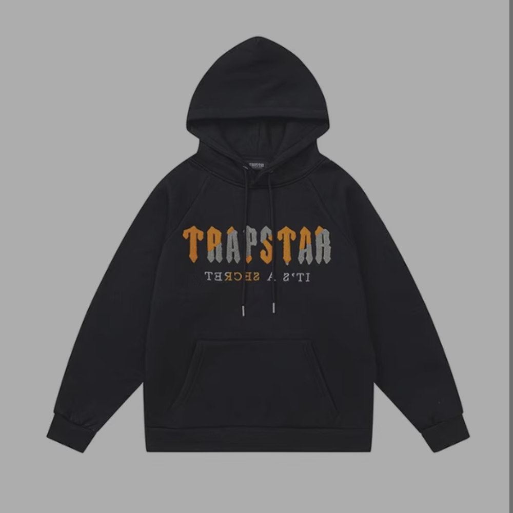 Trapstar Hoodie Black 'Orange-Grey'
