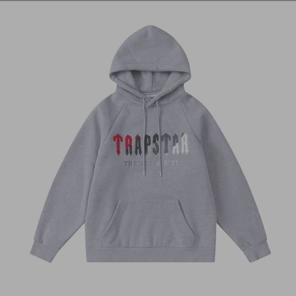 Trapstar Hoodie Grey 'Red-Slate-Grey-White'