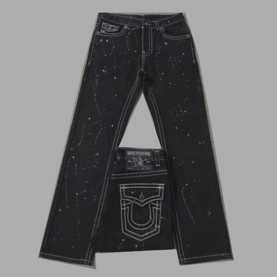 True Religion Jeans 'White Ink Splash'