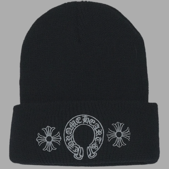 Chrome Hearts Beanie 'Horseshoe & Crosses' Black
