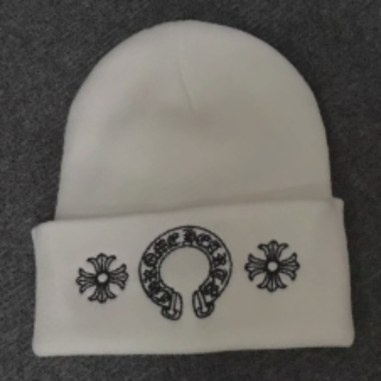 Chrome Hearts Beanie 'Horseshoe & Crosses' White