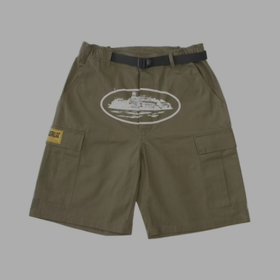 Corteiz Alcatraz Cargo Shorts 'Khaki'